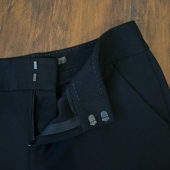 ALICE + OLIVIA Employed Straight Leg Trouser Pants Flat Front in Black - Picture 4 of 15